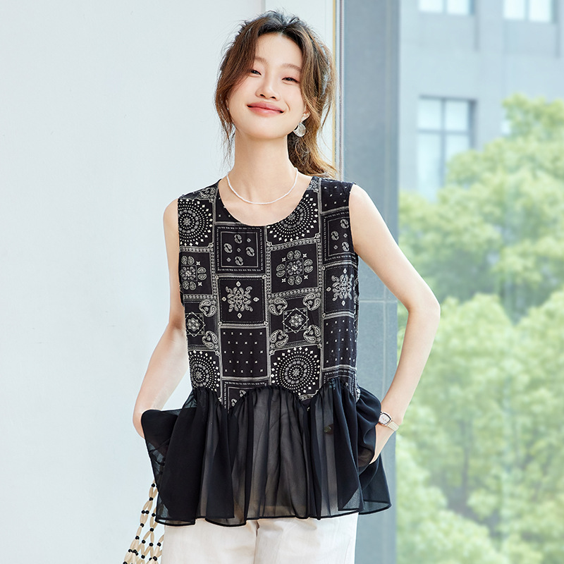 Summer retro T-shirt sleevless