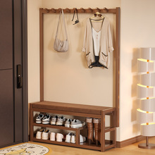 入户挂衣架置物架门口衣架玄关衣帽架一体换鞋凳鞋柜进门落地鞋架