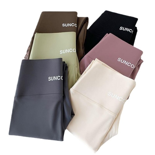 Shark pants women's outer wear autumn and winter velvet pants high waist slim slimming yoga pants tummy control plus velvet Barbie pants for women