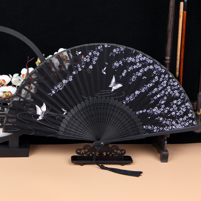 [现货批发]中国风夏日古风折扇日式汉服女士儿童舞蹈扇折叠扇子