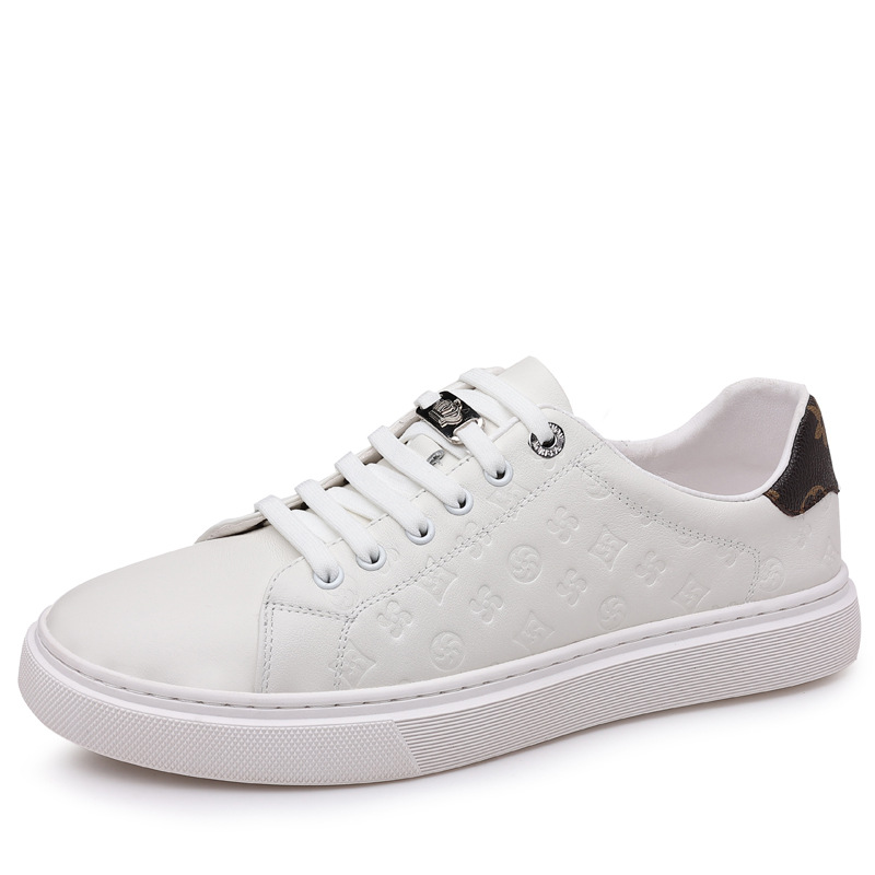 Zapatos de hombre de cuero genuino nuevos 2024, zapatillas casuales de piel de vaca, zapatos versátiles, zapatos juveniles, zapatos de cuero blancos para hombre.