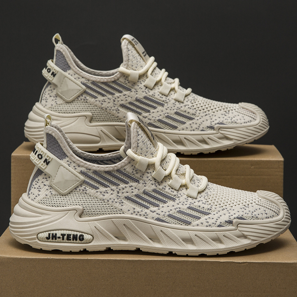 Men's Mesh Shoes for Summer and Autumn, Odor-Resistant Shoes, Trendy Men's Outdoor Casual Sports Shoes, Fly-Knit Cross-Border Foreign Trade