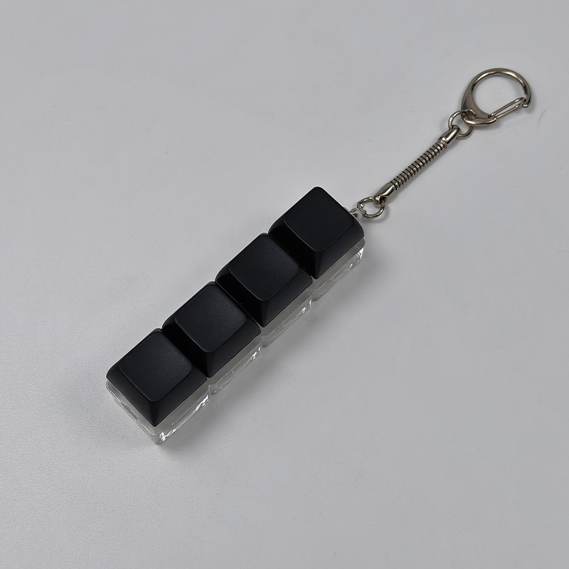 解压按键一字型四键彩色帽试轴器钥匙扣减压按键玩具创意马卡龙|undefined