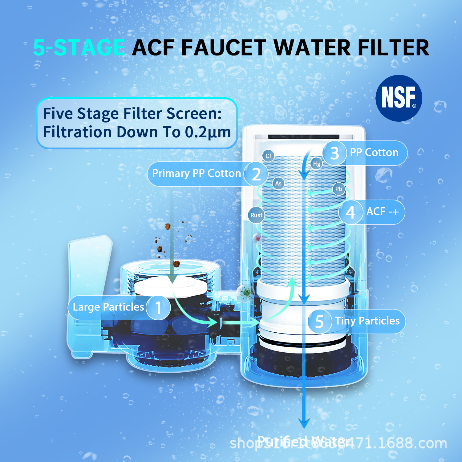 Фильтр для воды Vortopt VT-T1 белый
