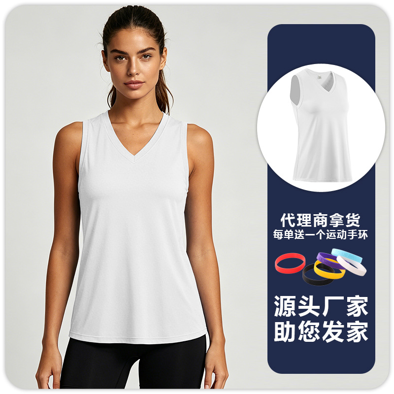 Camiseta sin Mangas Deportiva de Yoga para Mujer de Poliéster, Secado Rápido, Transpirable, para Yoga y Running
