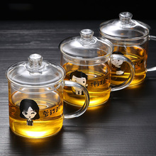 高硼硅創意玻璃水杯家用喝水辦公室杯創意禮品玻璃茶杯帶蓋