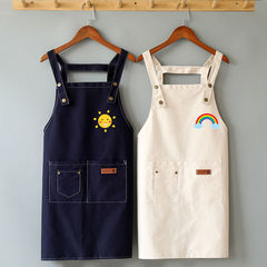 出口工裝圍裙背帶無袖韓版時尚防油污夏季網紅款工作服廚房餐飲
