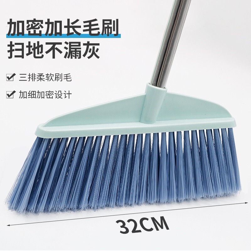オフィス用ほうきセット ステンレス製柄ほうきセット 柔らかい毛の非連結プラスチックほうき くっさき付きちりとり|undefined