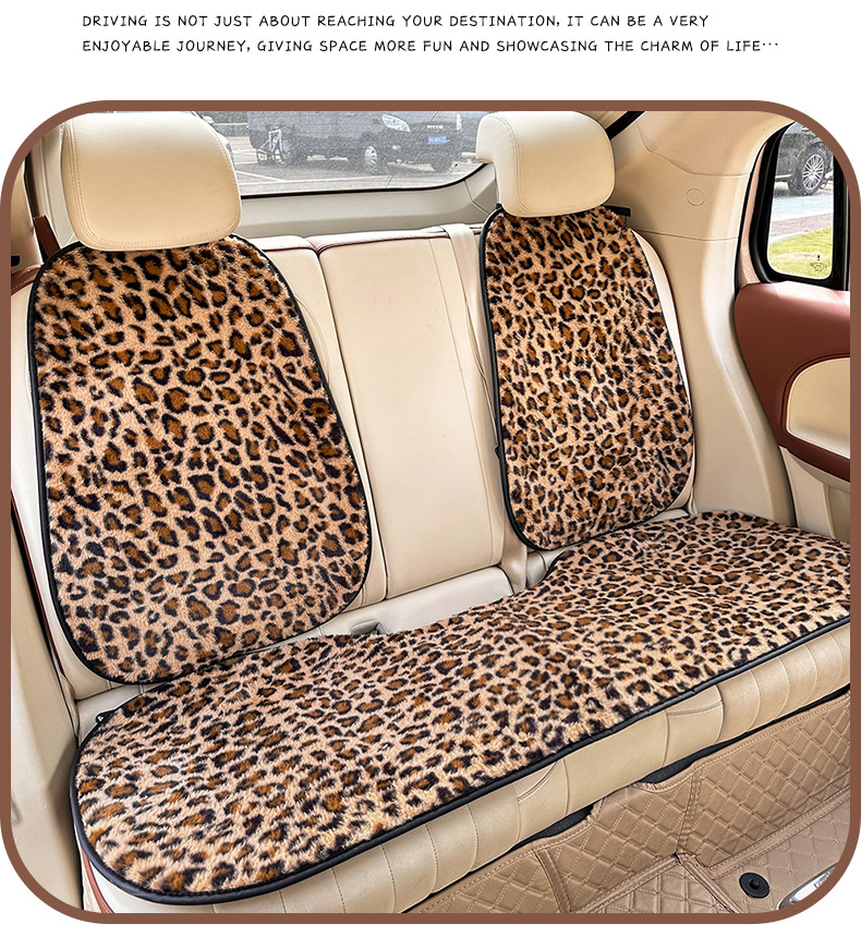 Cross-Border Leopard Print Car Seat Cushion Plush Warm Non-Slip Car Seat Cushion Winter Anti-Freeze Goddess Car Seat Cover