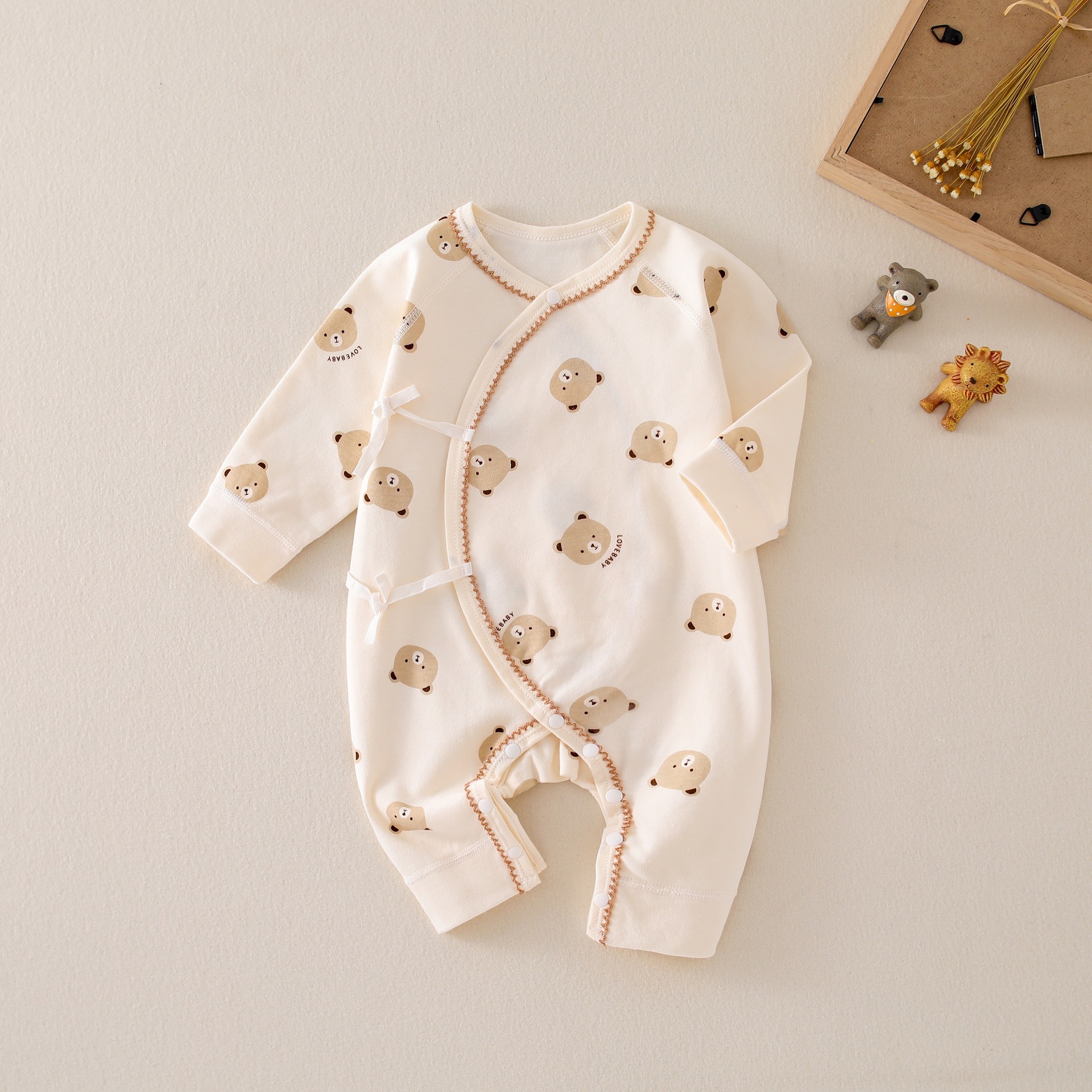 Recién nacido recién nacido Ropa niños y niñas bebé mono primavera y otoño pijamas mameluco mariposa ropa todo puro algodón