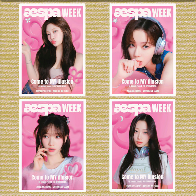 aespa 'Come to my illusion' 快闪活动预告照海报 不干胶贴纸