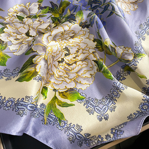 Printed silk scarf for women spring and autumn new fashion mulberry silk decorative scarf silk scarf gift to keep out the cold neck shawl