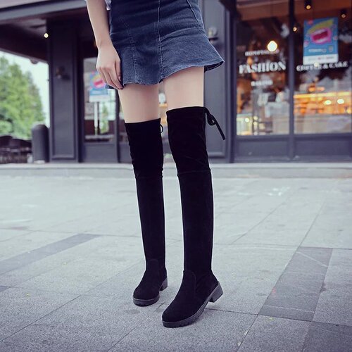 Autumn/Winter Women's Shoes British Style Cylinder Boot Korean Version Fashion Trend Flat Felt High Cylinder Boot