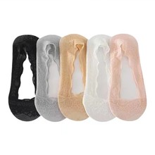 船袜夏季女生短袜子薄款蕾丝隐形袜吸汗防臭抗菌防滑不掉跟袜袋装