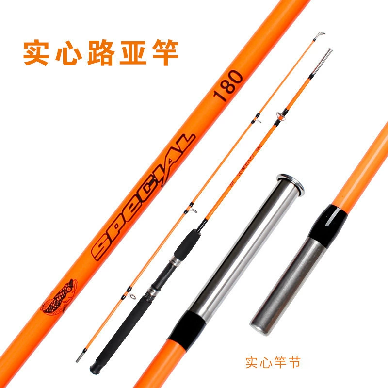 OEM заказ Luya Pole FRP Рыболовная удочка Черный двухсекционный вставной стержень 1,6 м 1,8 м оптом твердый стержень