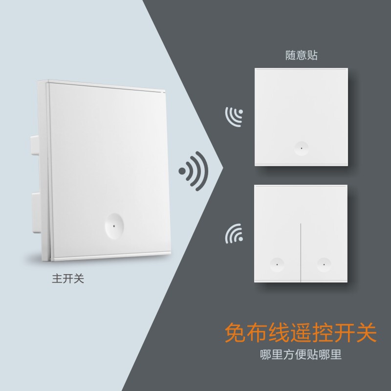 Wholesale Wireless Remote Control Random Stickers Switch Panel 220V Home Lamps Double Control Remote Control Switch Panel Custom