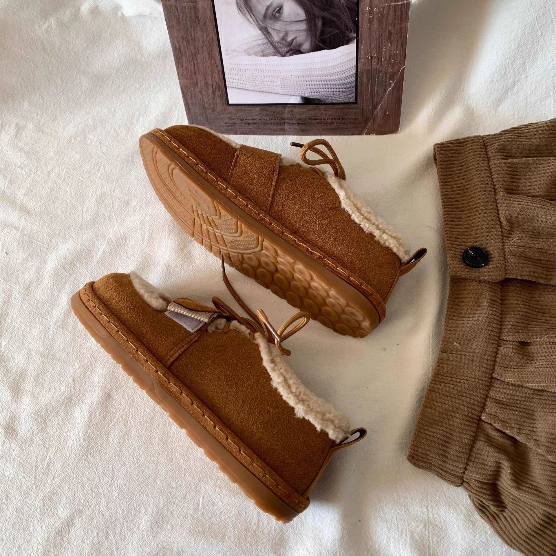 Stivali da neve donna invernali foderati caldi scarpe cotone_voghion.com