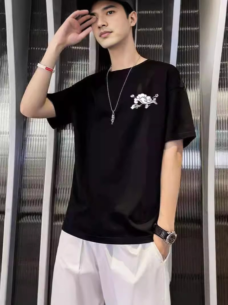 Camiseta de manga corta para hombre de moda verano pareja juvenil casual suelta media manga camisa de fondo para hombre camiseta superior para hombre