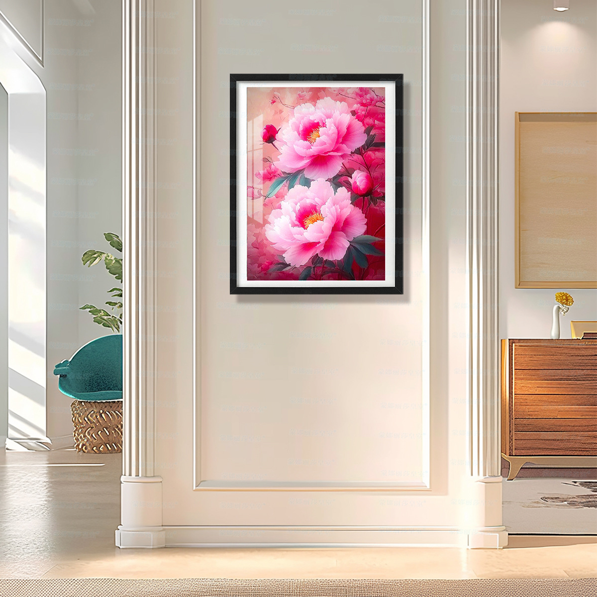 [Tela de algodón importada] Mona Lisa Royal Cross Stitch Pink Peony Love New Flower Room Bordado de hilo hecho a mano image 4