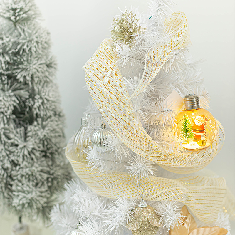 Cinta de malla de Navidad 25cm de borde ancho cinta hornear pastel Navidad árbol decoración cinta regalo dorado borde cinta