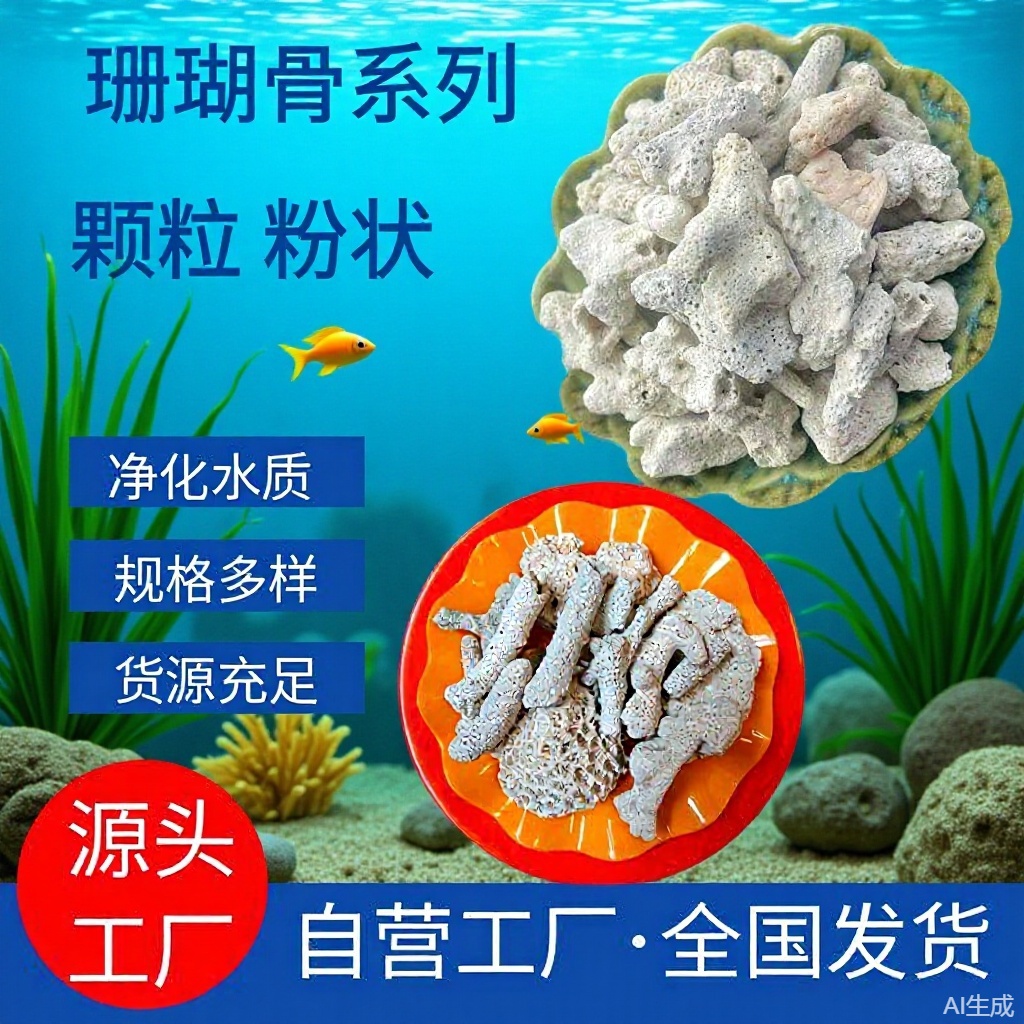 批发现货珊瑚石大小珊瑚骨鱼缸过滤系列含钙矿物高水族装饰造景