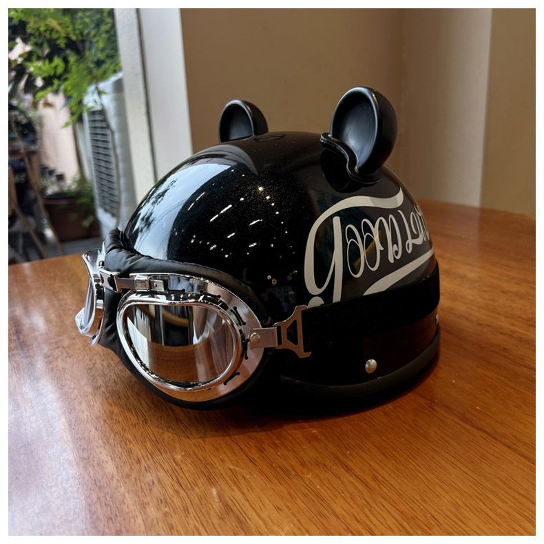 Helmet Retro Electric Motorcycle 3C Certified Four-Season Electric Vehicle Safety Helmet Summer Men's and Women's Half Helmet Motorcycle Trendy Brand
