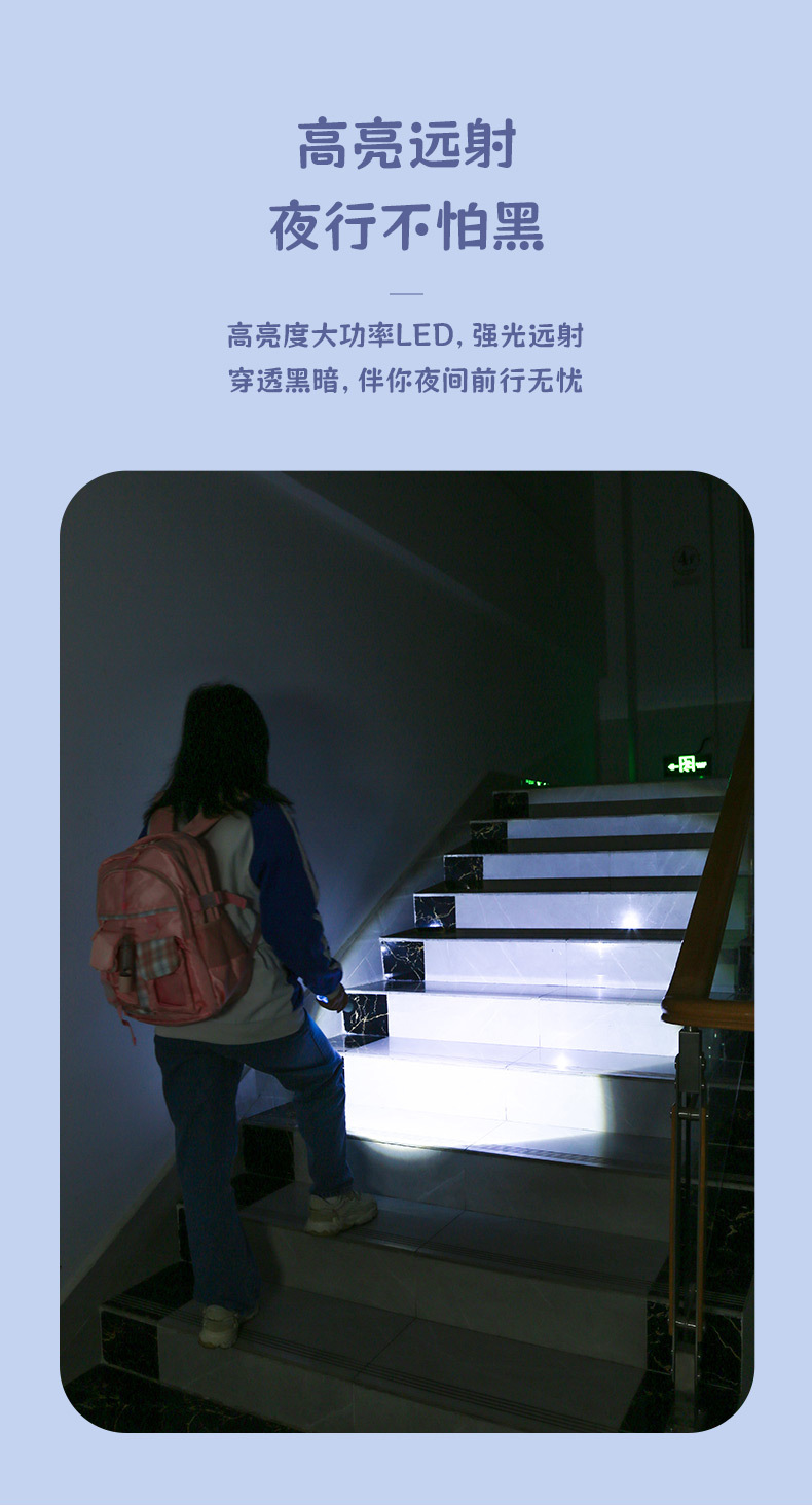 Kangming Boxed Led Flashlight for Home Use, High-Brightness, Multi-Functional, Portable, Outdoor Long-Range Emergency Flashlight Wholesale