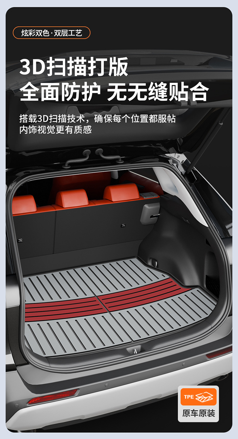 Toyota Prado Camry Highlander Avalon Rongfang Platinum 7 3X Special Colorful Tpe Trunk Mat