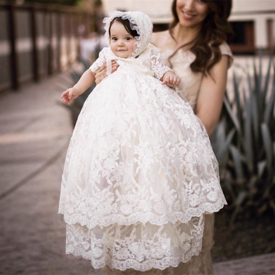 Ensemble robe de bain pour le premier anniversaire d'une petite fille : robe longue décontractée en dentelle double épaisseur à manches courtes, style européen, pour les 3-8 ans. 【Prévente | Expédié sous 15 jours】_voghion.com