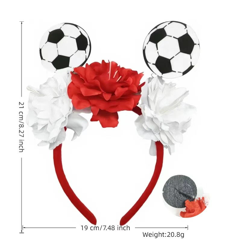 Fútbol transfronterizo simulación de flores fiestas Copa del Mundo atmósfera decorativa banda de pelo Europa fanáticos decoración banda de cabeza de fútbol