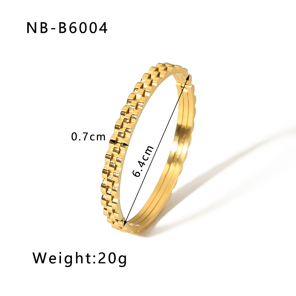 Hot Sale New Zircon Bracelet Roman Numeral Rhombus Jewelry Pentagram Stainless Steel Plated Real Gold Jewelry_voghion.com