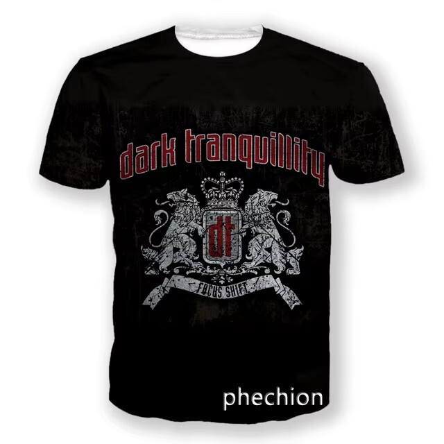 Fashion Trendy Men and Women Dark Peaceful Band 3D Digital Print Short Sleeve T-Shirt Casual Hip Hop Summer Cross Border T-Shirt