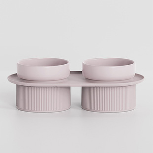 Cat supplies cat bowl ceramic double bowl high foot neck protection Cat Basin non-slip anti-knock cat food bowl pet bowl water feeding bowl