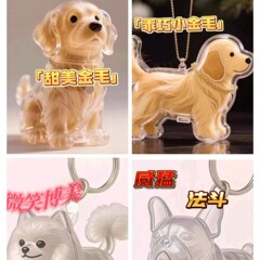 可爱小狗毛发透明纳盒宠物狗狗形状挂件装饰纪念防尘盒集玩具