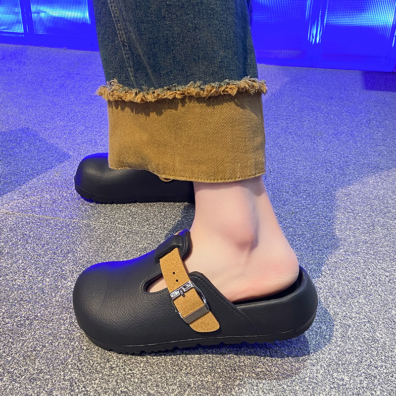 Damas de verano zapatos perezosos EVA ligero Bocken zapatillas de suela gruesa nuevas zapatillas de pesca Bocken media sandalias