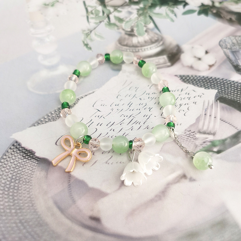 Colorido arco orquídea pulsera de cuentas hechas a mano novias femeninas estilo antiguo nueva primavera Linda novela pulsera del todo fósforo lote