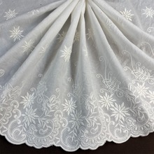 平绣花朵桌布窗帘下摆棉布刺绣蕾丝 女装服饰花边辅料 白色宽25cm