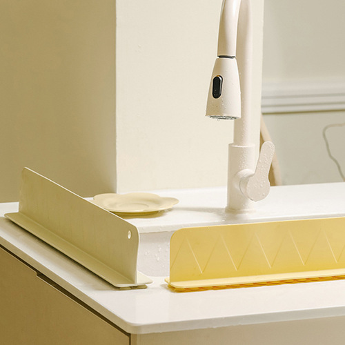 Silicone sink edge water retaining plate kitchen countertop anti-splash bathroom washbasin basin extended water retaining strip