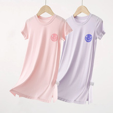 女童睡裙夏季儿童家居服莫代尔冰丝薄款女孩公主风空调服宝宝睡衣