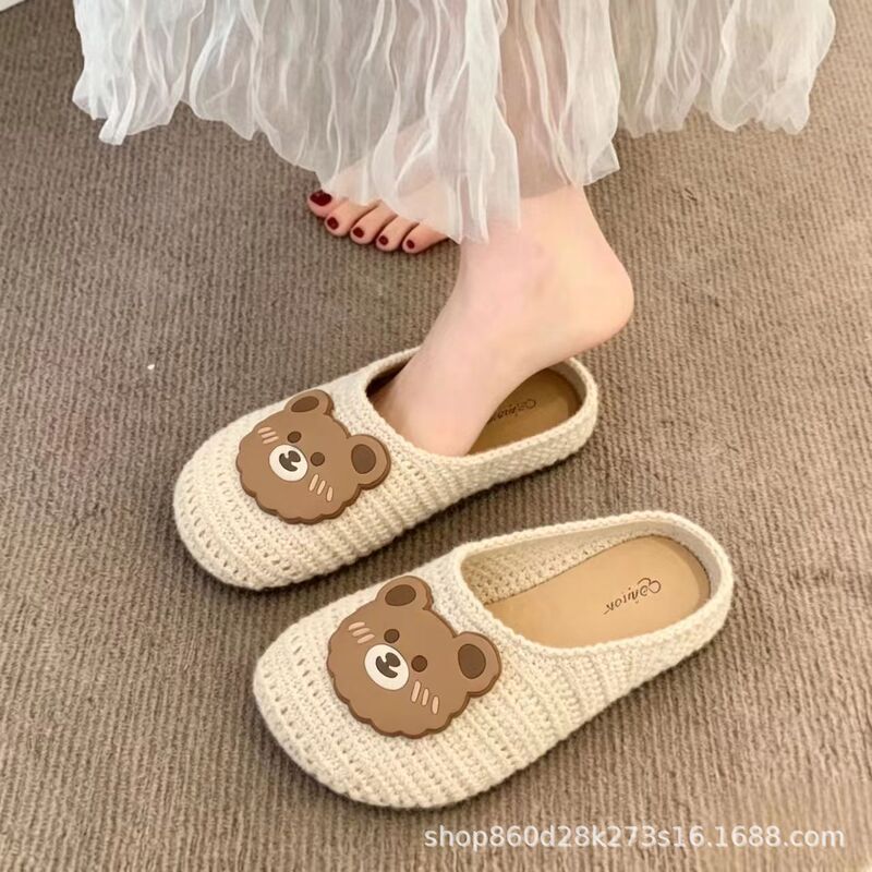 Cartoon Cute Lightweight Shoes with Closed Toe and Half-Slipper Design for Women, New Style, Comfortable, Ultra-Soft, Hollow-Out Shoes, Korean Style, Light Luxury Women's Slippers Cartoon Cute Lightweight Shoes with Closed Toe and Half-Slipper Design for Women, New Style, Comfortable, Ultra-Soft, Hollow-Out Shoes, Korean Style, Light Luxury Women's Slippers