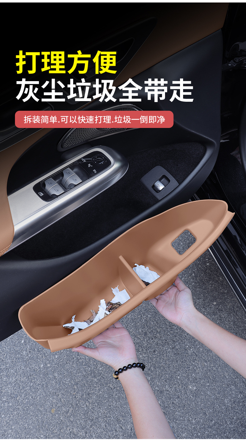 Mercedes-Benz E300L New E-Class E260L Door Storage Pocket Tpe Door Slot Pad Storage Box Organizer Car Interior Accessories