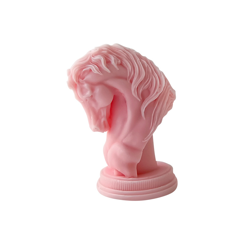 Jiahuimei Cabeza de caballo Vela de aromaterapia Molde de silicona Diy Adornos de yeso animal