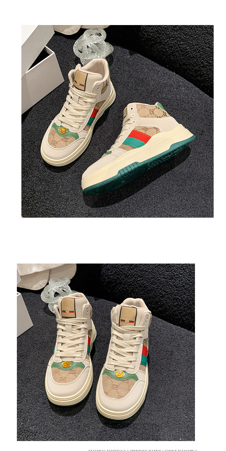 Scarpe alte da donna con suola spessa, sneakers retrò color block, nuove scarpe da donna autunno 2023, scarpe sportive e casual comode e versatili_voghion.com