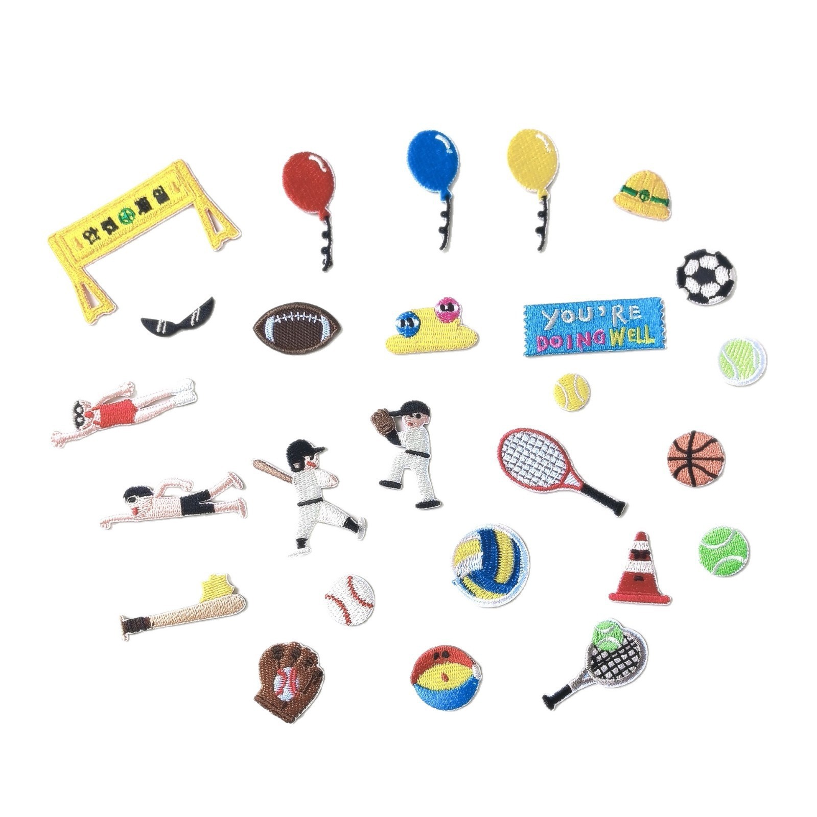 Flower Pills Embroidery Han Feng Handmade Balloon Ironing Back Glue Swimming Ball Games Clothes Sports Decorative Cloth Stickers