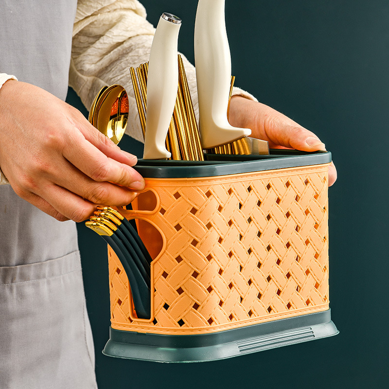 Hogar palillos titular palillos de plástico jaula cuchara Cuchillo y Tenedor caja de almacenamiento de drenaje de almacenamiento palillos de la cocina cesta caja de almacenamiento