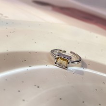 韩国ins小众设计葡萄方钻戒指开口可调节时尚通勤个性气质配饰女