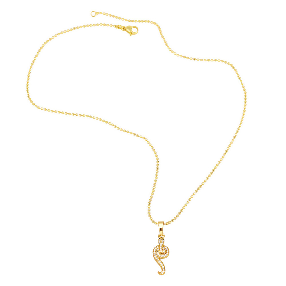 new animal snake pendant copper gold-plated inlaid zircon necklace