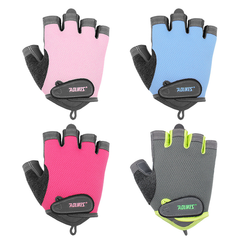 Guantes de fitness transpirable deportes ciclismo al aire libre medio dedo guantes protección artículos deportivos ventas directas de la fábrica