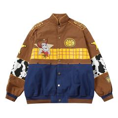 アメリカのファッションブランドのレトロな子供の趣味の漫画の重工の刺繍の野球の服の男女の小さい大衆は色のカップルの種類のジャケットのコートにぶつかります。