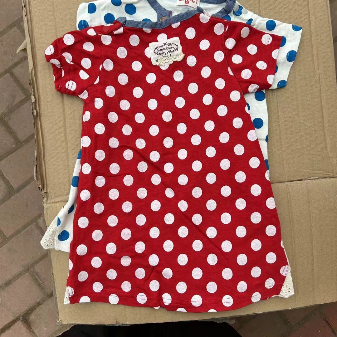 Estilo japonés solo vestido 24 verano nueva niña de manga corta falda algodón buena